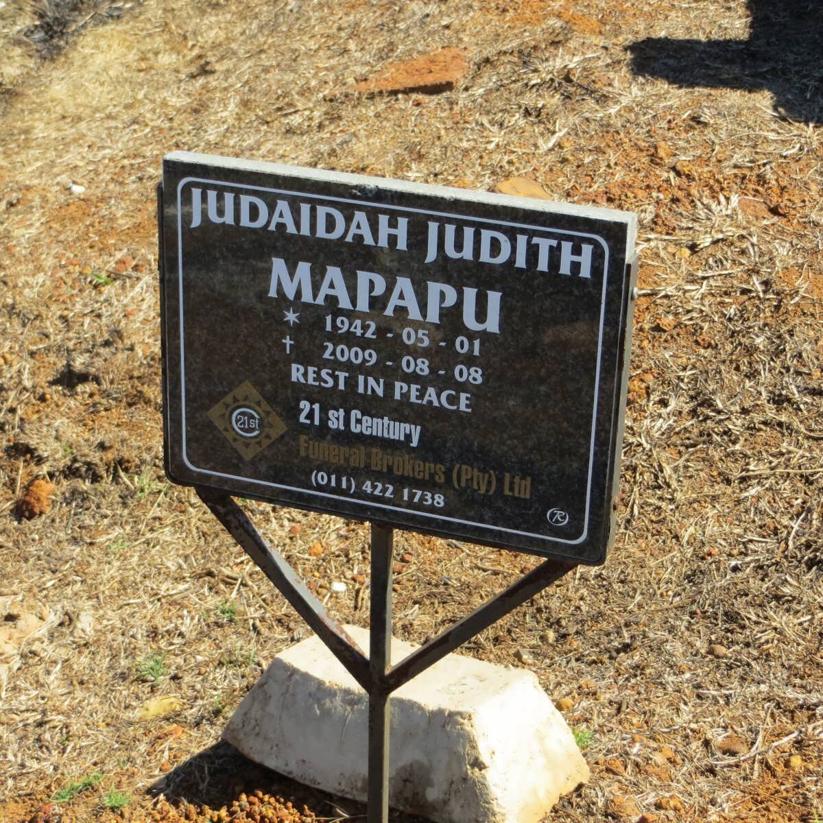 MAPAPU Judaidah Judith 1942-2009
