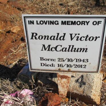 McCALLUM Ronald Victor 1943-2012