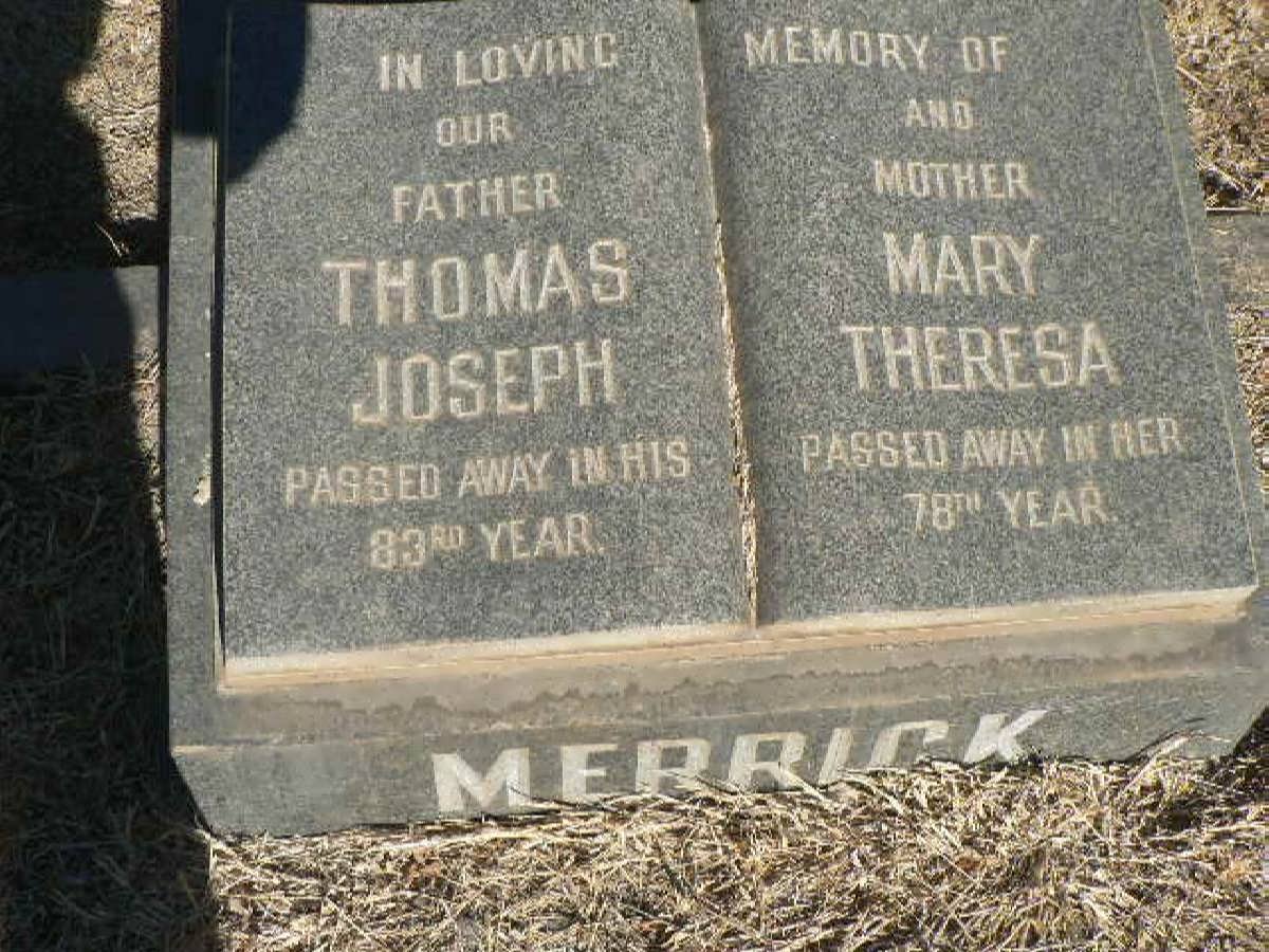 MERRICK Thomas Joseph &amp; Mary Theresa 