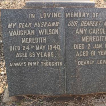 MEREDITH Vaughan Wilson -1940 &amp; Amy Caroline -1957
