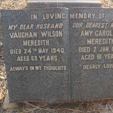 MEREDITH Vaughan Wilson -1940 &amp; Amy Caroline -1957