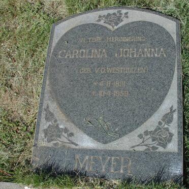 MEYER Carolina Johanna nee v. d. WESTHUIZEN 1891-1959