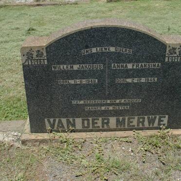 MERWE Willem Jakobus -1948 &amp; Anna Fransina -1945