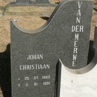 MERWE Johan Christiaan, van der 1960-1991