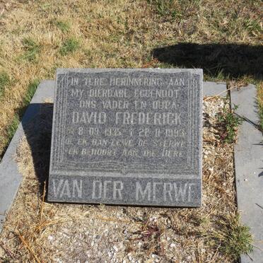 MERWE David Frederick, van der 1926-1993