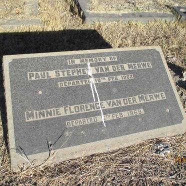 MERWE Paul Stephen, van der -1962 &amp; Minnie Florence -1969