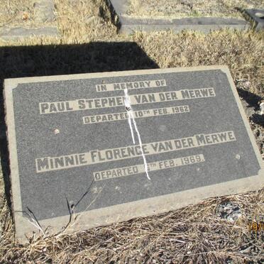 MERWE Paul Stephen, van der -1962 &amp; Minnie Florence -1969