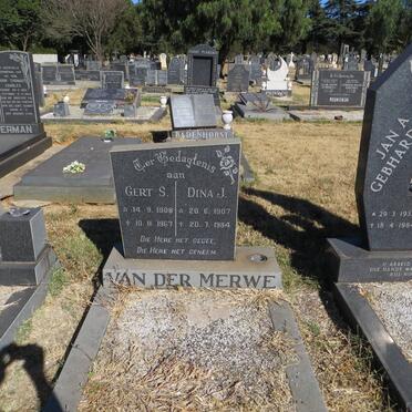 MERWE Gert S., van der 1908-1967 &amp; Dina J. 1907-1984