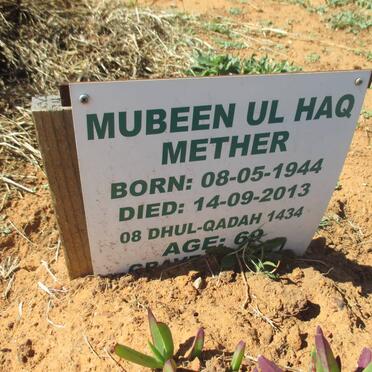 METHER Mubeen Ul Haq 1944-2013