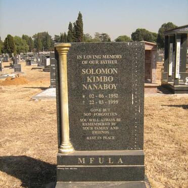 MFULA Solomon Kimbo Nanaboy 1952-1999