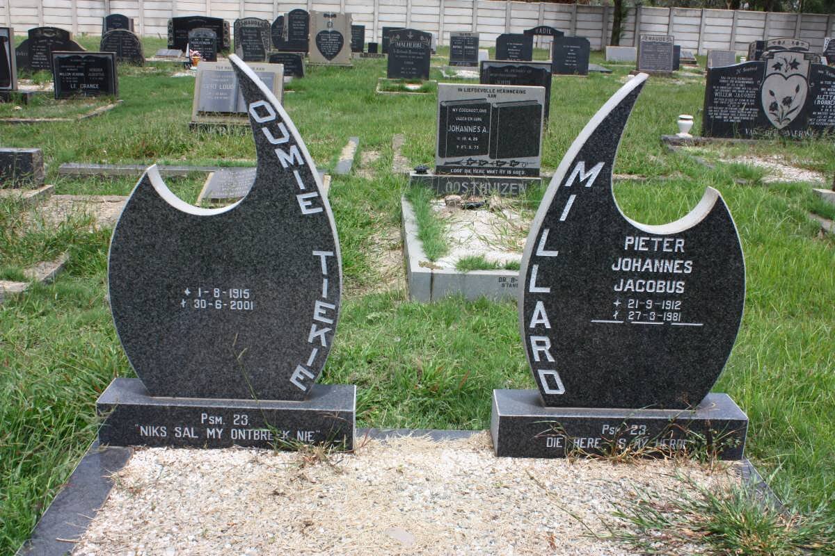 MILLARD Pieter Johannes Jacobus 1912-1981 &amp; Oumie Tiekie 1915-2001