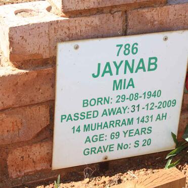 MIA Jaynab 1940-2009