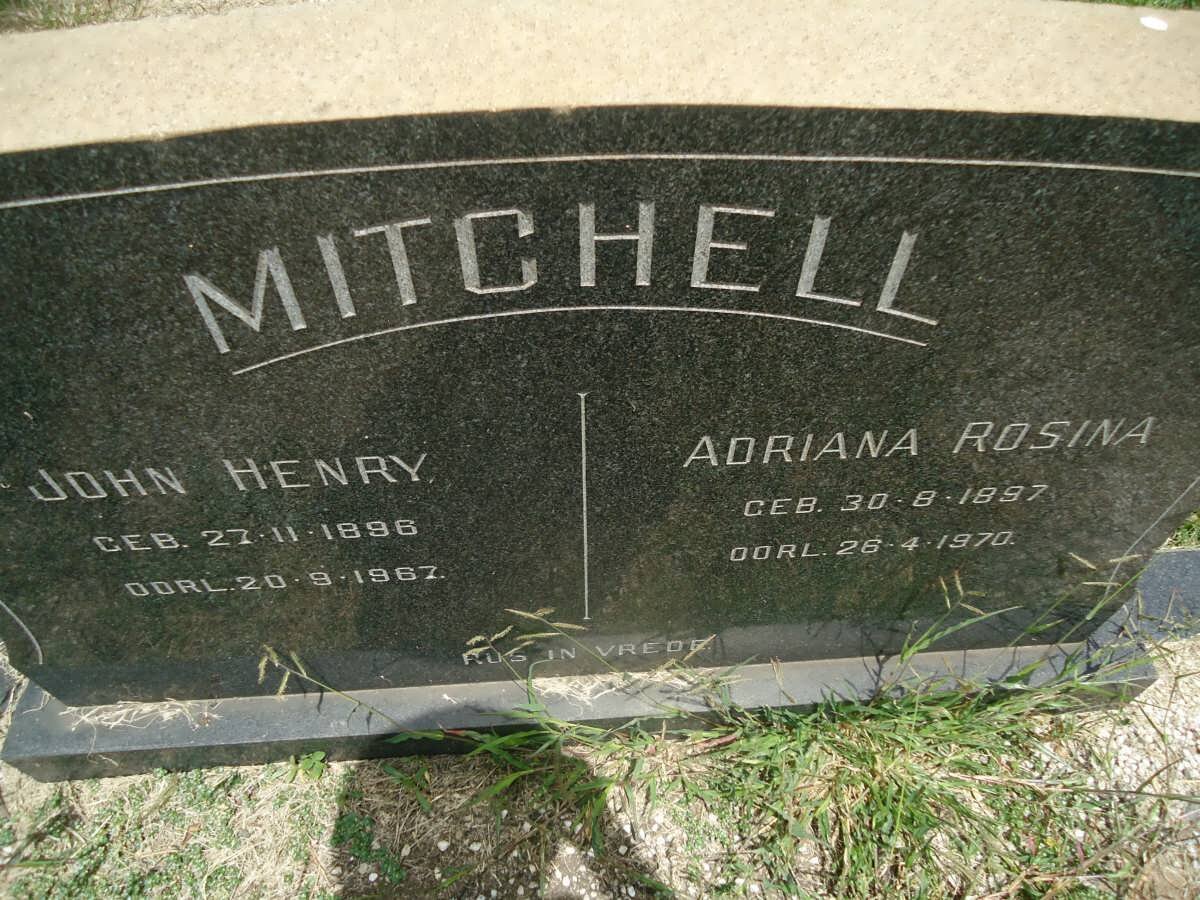 MITCHELL John Henry 1896-1967 &amp; Adriana Rosina 1897-1970