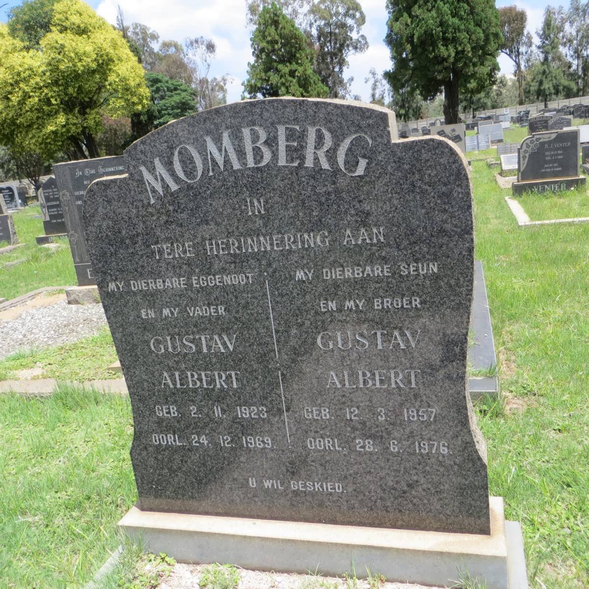 MOMBERG Gustav Albert 1923-1969 :: MOMBERG Gustav Albert 1957-1976