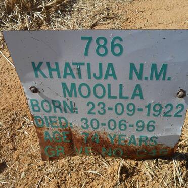 MOOLLA Khatija N.M. 1922-1996