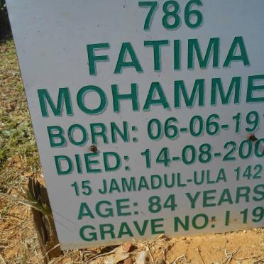 MOHAMMED Fatima 1916-2000