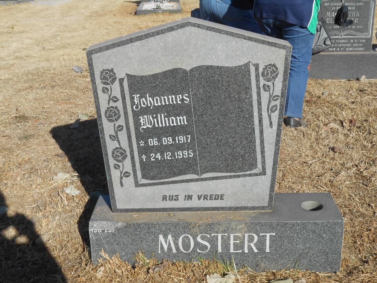 MOSTERT Johannes William 1917-1995