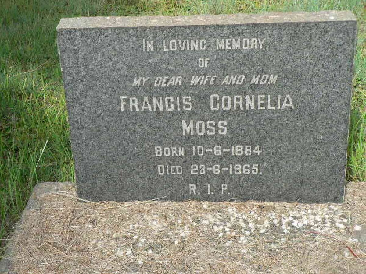 MOSS Francis Cornelia 1884-1965