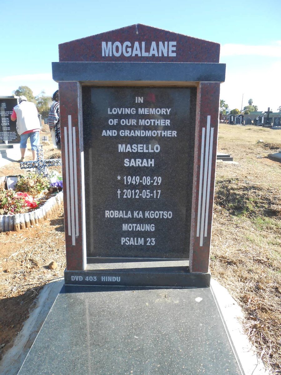 MOGALANE Masello Sarah 1949-2012