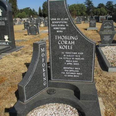 MOFOKENG Thobung Corah Koele 1972-2003
