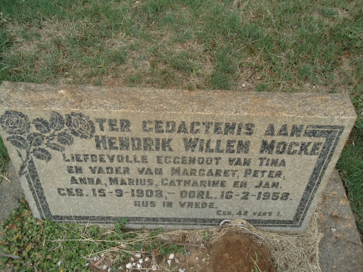 MOCKE Hendrik Willem 1908-1958