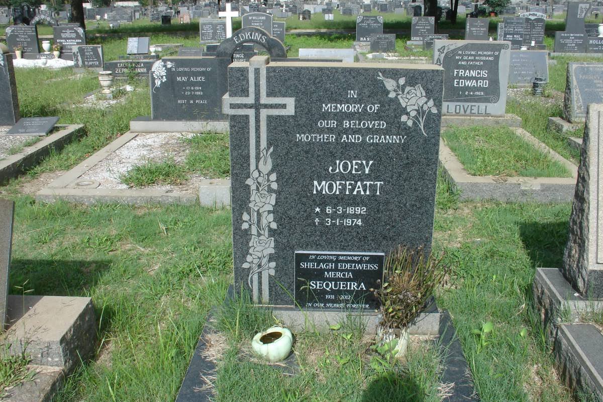 MOFFATT Joey 1892-1974 :: SEQUEIRA Shelagh Edelweiss Mercia 1931-2012
