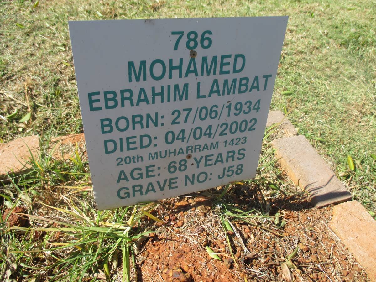 MOHAMED Ebrahim Lambat 1934-2002