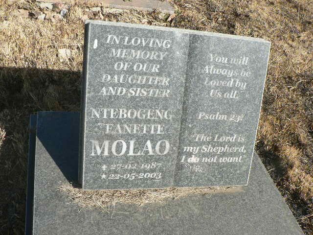 MOLAO Ntebogeng ?eanette 1987-2003