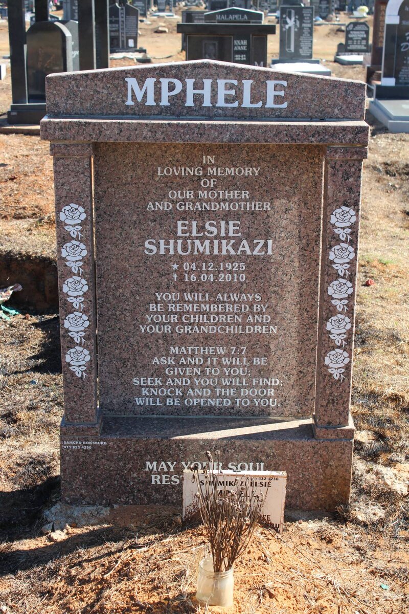 MPHELE Elsie Shumikazi 1925-2010