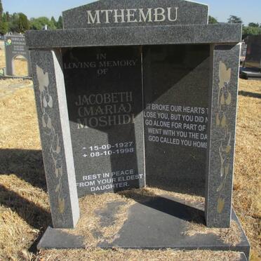 MTHEMBU Jacobeth Moshidi 1927-1998