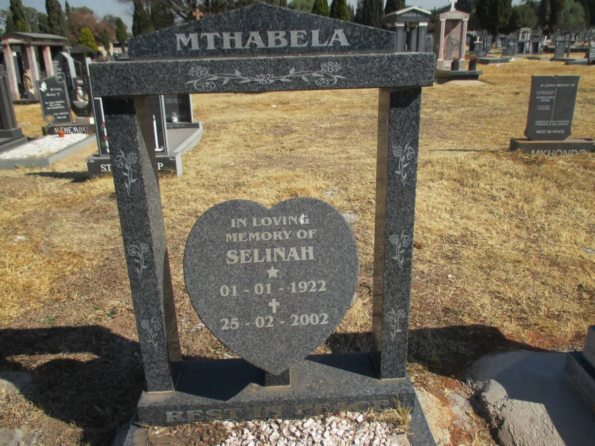 MTHABELA Selinah 1922-2002