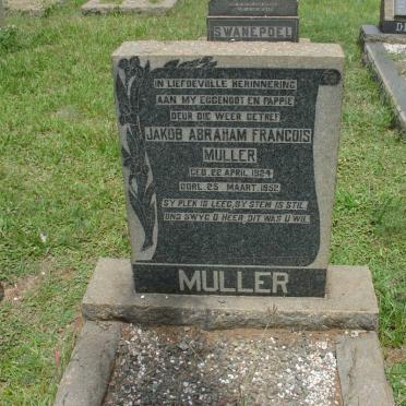 MULLER Jakob Abraham Francois 1924-1952