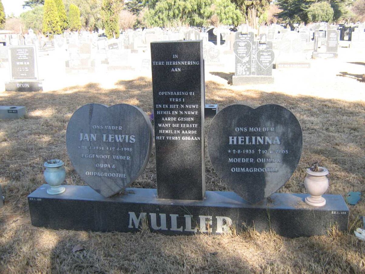 MULLER Jan Lewis 1934-1998 &amp; Helinna 1935-2005