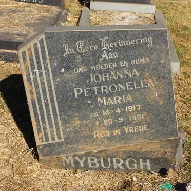MYBURGH Johanna Petronella Maria 1917-1981