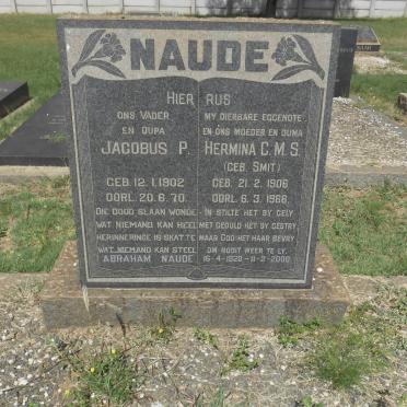 NAUDE Jacobus P. 1902-1970 &amp; Hermina C.M.S. SMIT 1906-1966