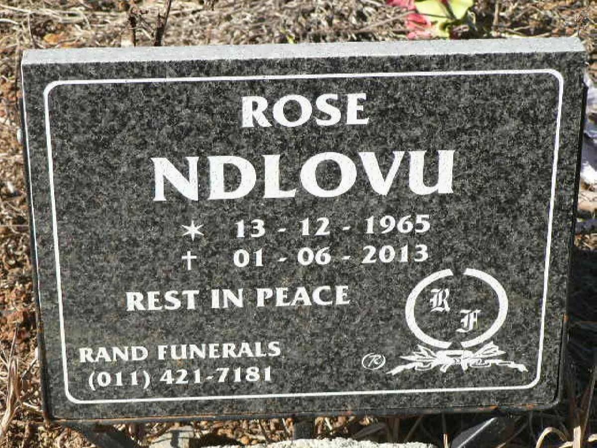 NDLOVU Rose 1965-2013
