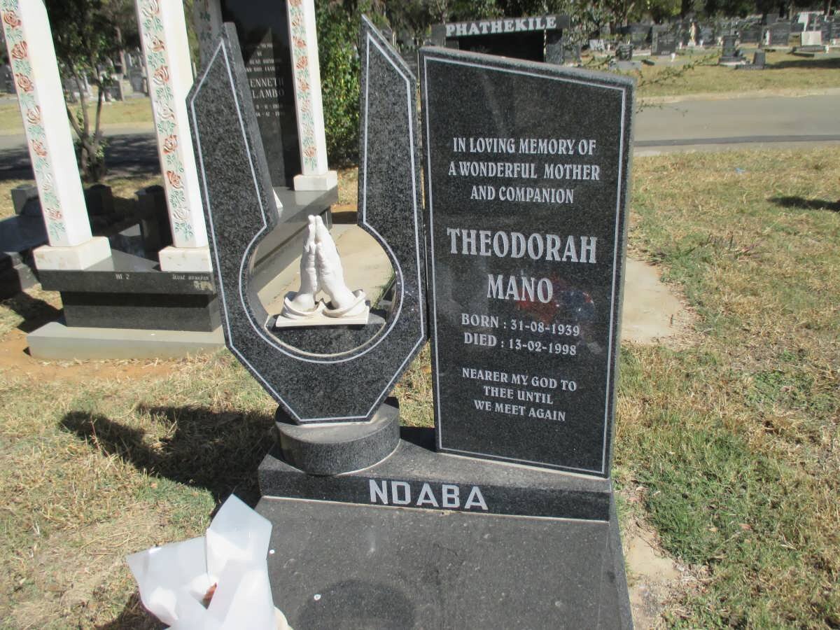NDABA Theodorah Mano 1939-1998