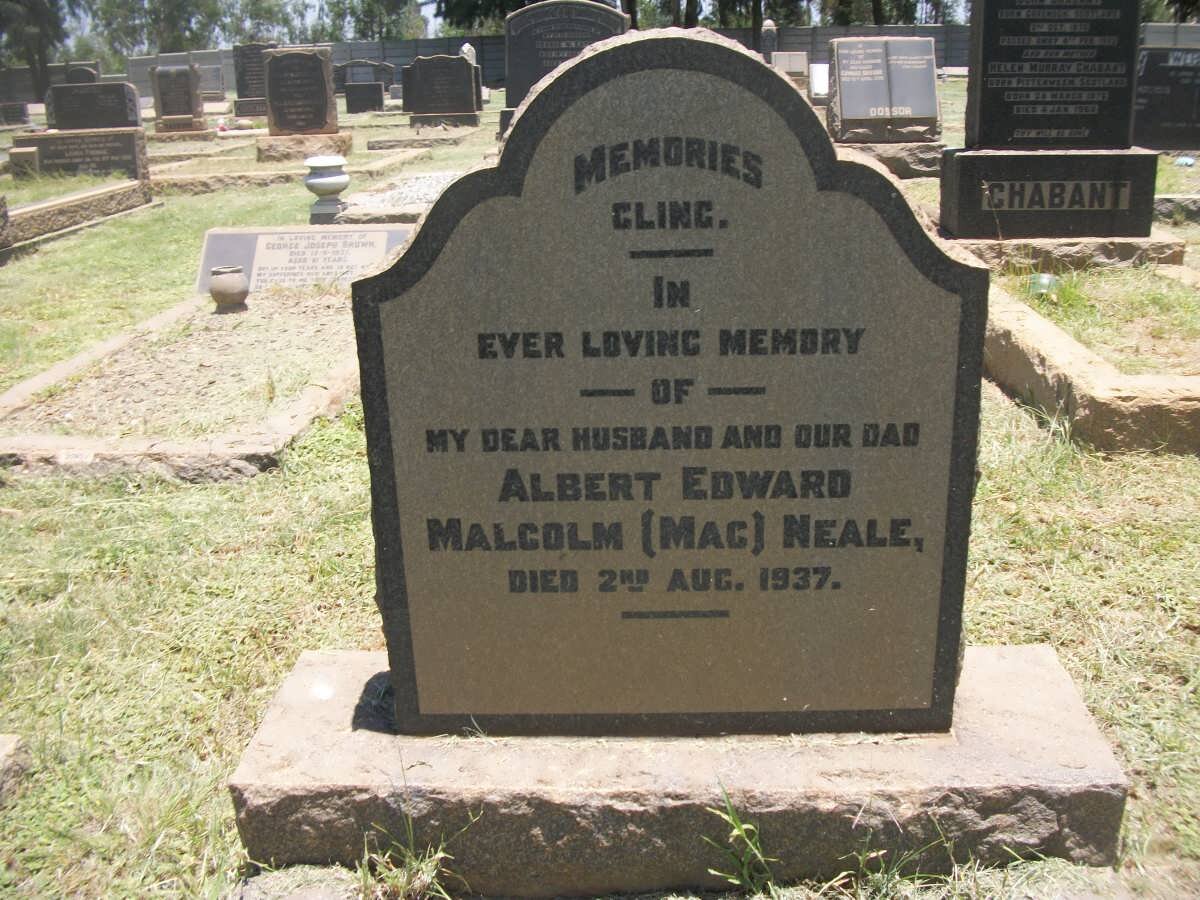 NEALE Albert Edward Malcolm -1937