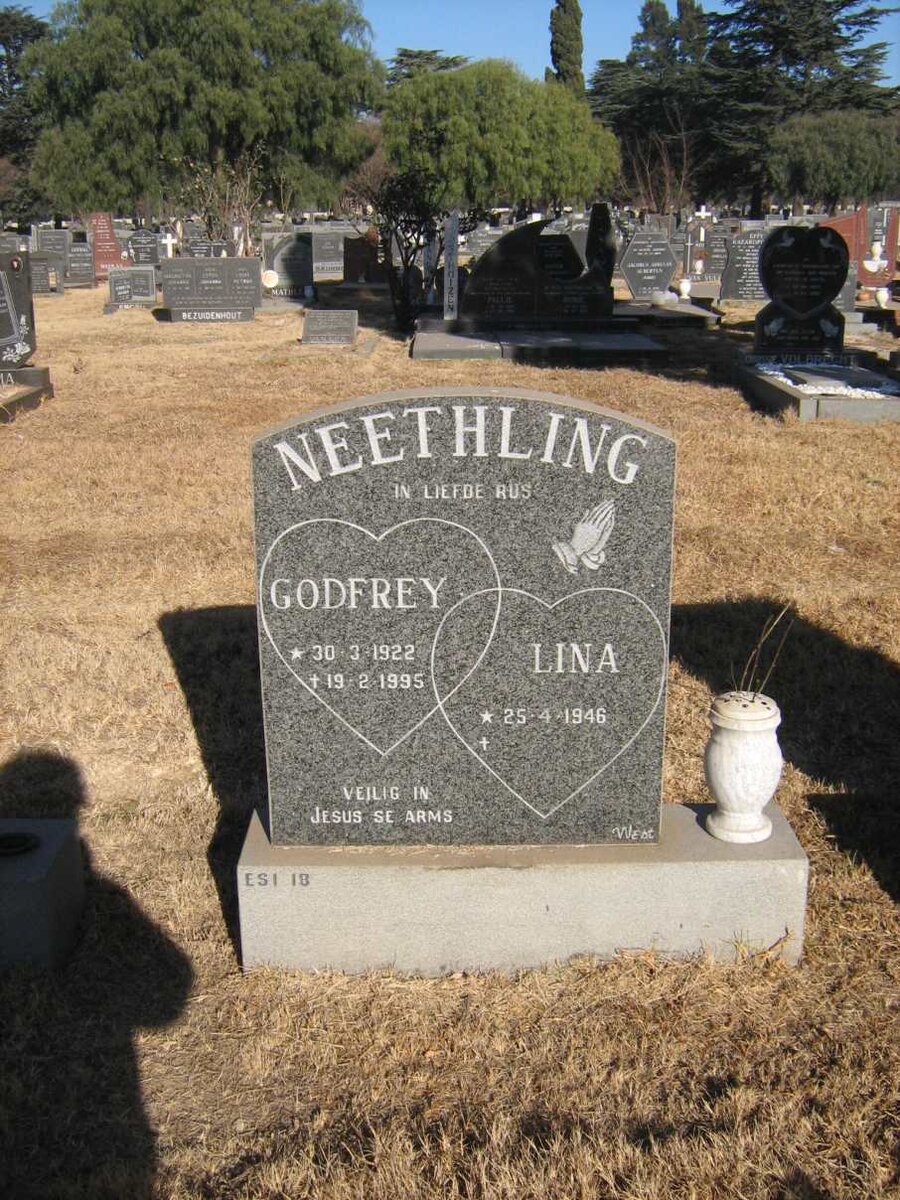 NEETHLING Godfrey 1922-1995 &amp; Lina 1946-