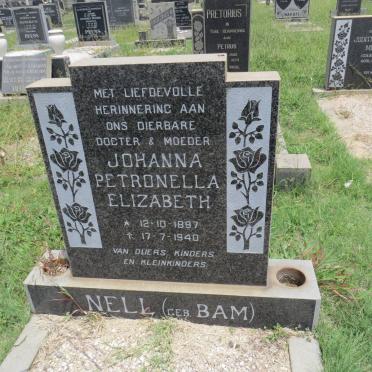 NELL Johanna Petronella Elizabeth nee BAM 1897-1940