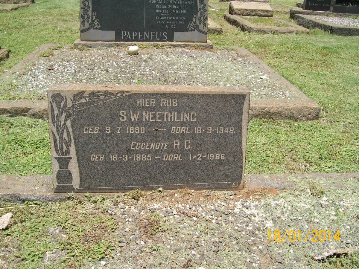 NEETHLING S.W. 1880-1948 &amp; R.C. 1885-1966