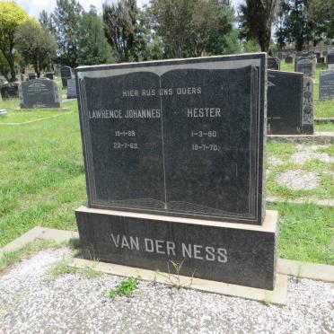 NESS Lawrence Johannes, van der 1889-1963 &amp; Hester 1990-1970
