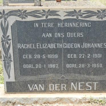 NEST Gideon Johannes, van der 1901-1950 &amp; Rachel Elizabeth 1899-1967