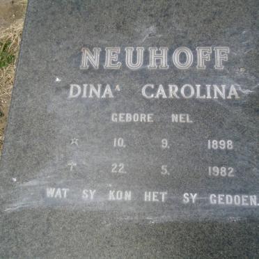 NEUHOFF Dina Carolina nee NEL 1898-1982