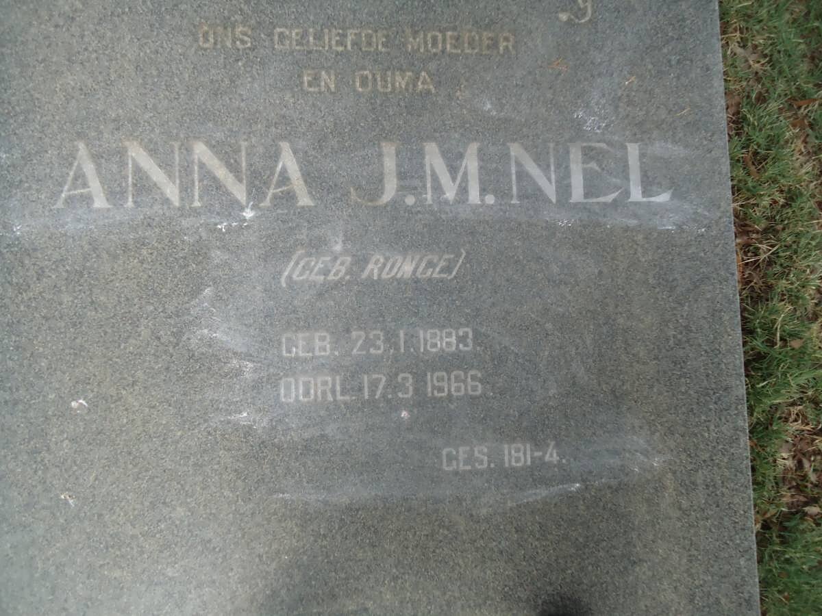 NEL Anna J.M. nee RONGE 1883-1966