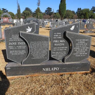 NHLAPO Philemon Manzini 1936-2011 &amp; Jane Ines 1939-2001