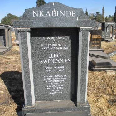 NKABINDE Lebo Gwendolen 1970-2007