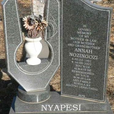 NYAPESI Annah Nozingozi 1951-2002