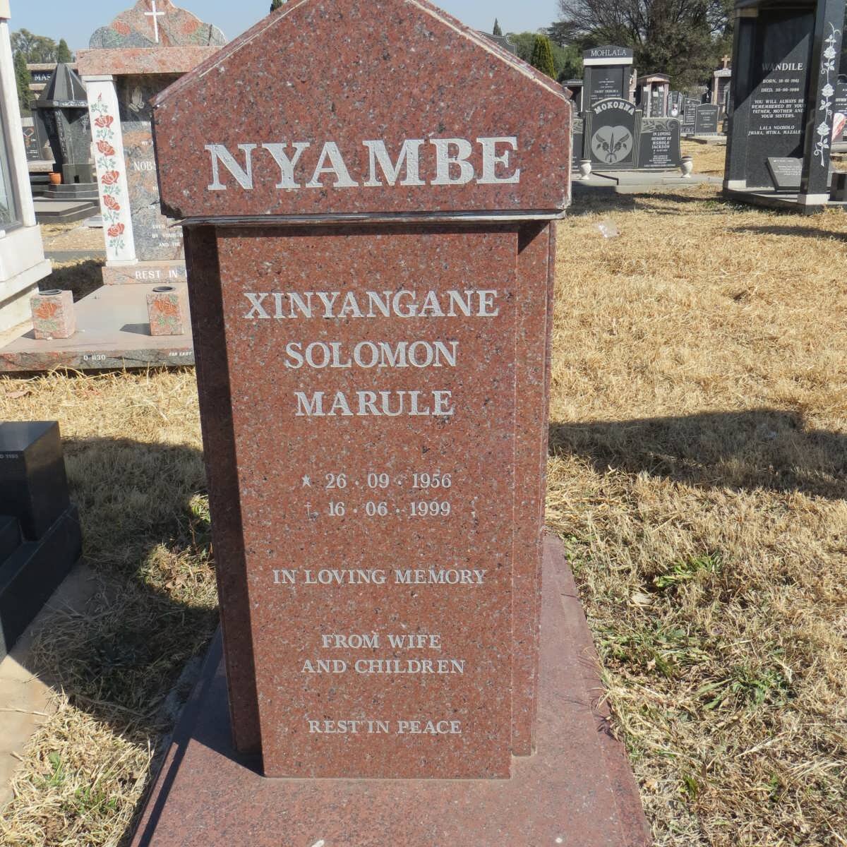 NYAMBE Xinyangane Salomon Marule 1956-1999
