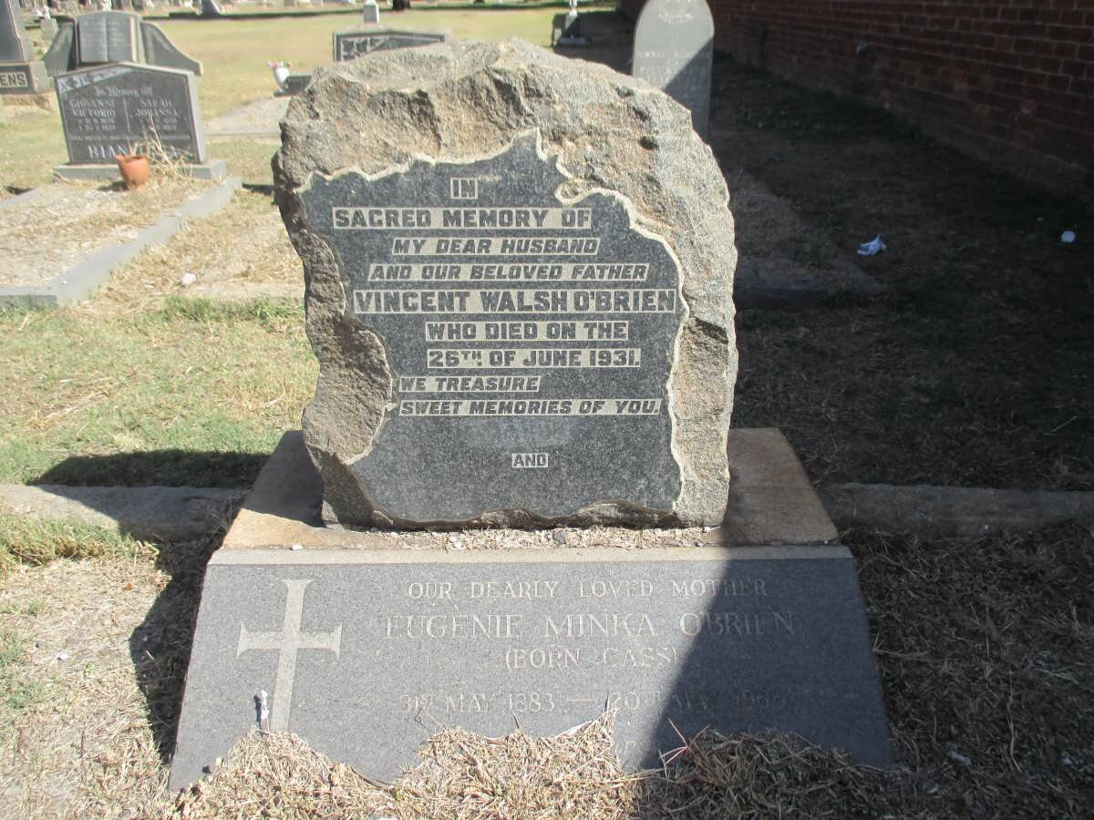 O'BRIEN Vincent Walsh -1931 &amp; Eugenie Minka CASS 1883-1966